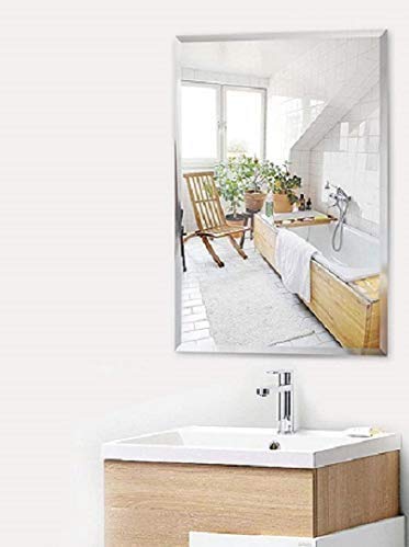TINITALO Frameless Decorative Mirror Glass for Wall Mirror Bathrooms Home Mirror Decor Size 14 x 20 Inch QG 125