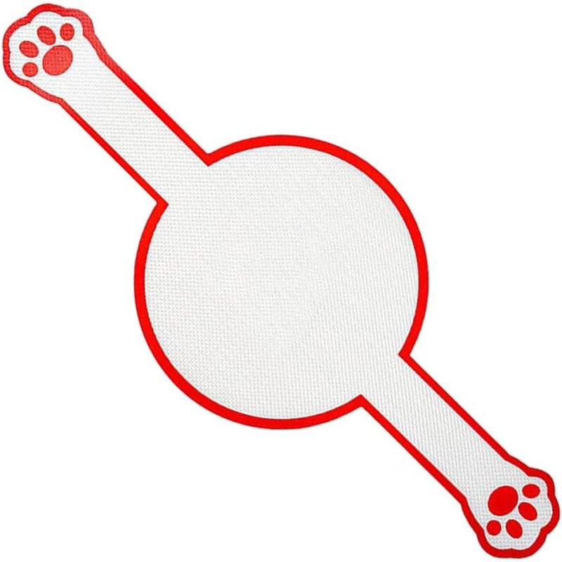 BESTonZON Long Handle Bread Dough Transfer Mat, Red Silicone Baking Pastry Mat for Oven Use, Non-stick Bread Baking Accessory for Dough Rolling and Pastry Preparation - Image 1