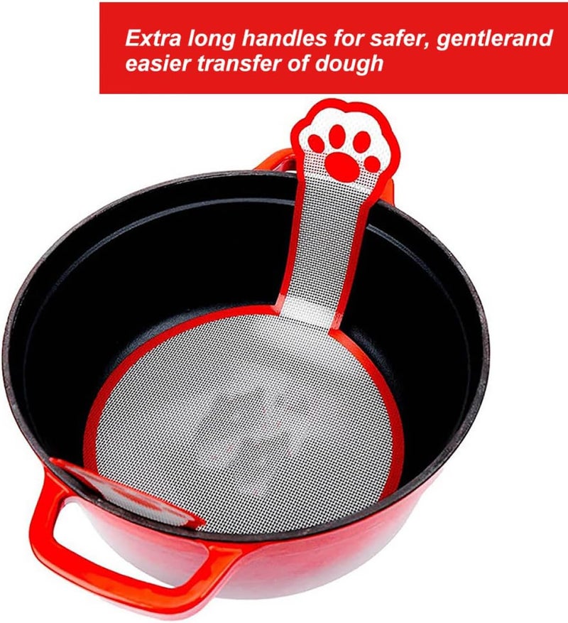 BESTonZON Long Handle Bread Dough Transfer Mat, Red Silicone Baking Pastry Mat for Oven Use, Non-stick Bread Baking Accessory for Dough Rolling and Pastry Preparation - Image 3