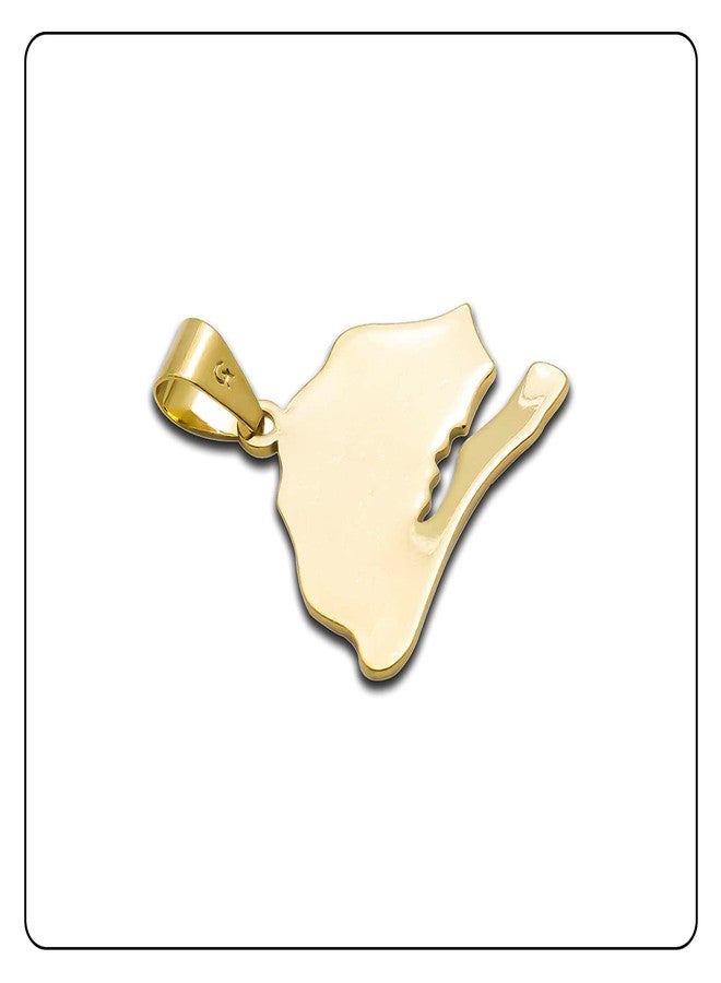 Fusamk Fashion Plated 18K Gold Senegal Map Pendant Necklace,20" Chain - Image 4