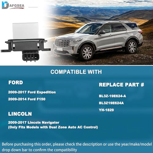 DAFGSEA Blower Motor Resistor for 2010-2017 Ford Expedition | 2010-2014 Ford F-150 | 2011-2017 Lincoln Navigator, Auto Temp Control Replacement for BL3Z-19E624-A YH-1829 - Image 5