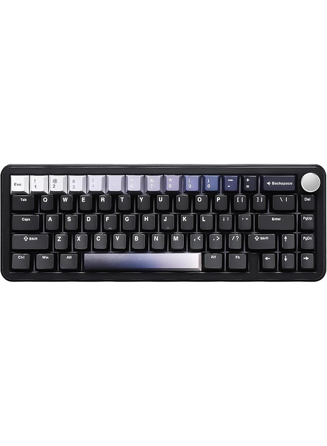 YUNZII B68 Wireless Mechanical Keyboard Tri Mode Bt5.0/2.4Ghz/Usb C Hot Swappable Gasket Creamy Rgb Backlit Nkro Cute For Win/Mac (Black Milk Linear V2 Switch)  - Image 1