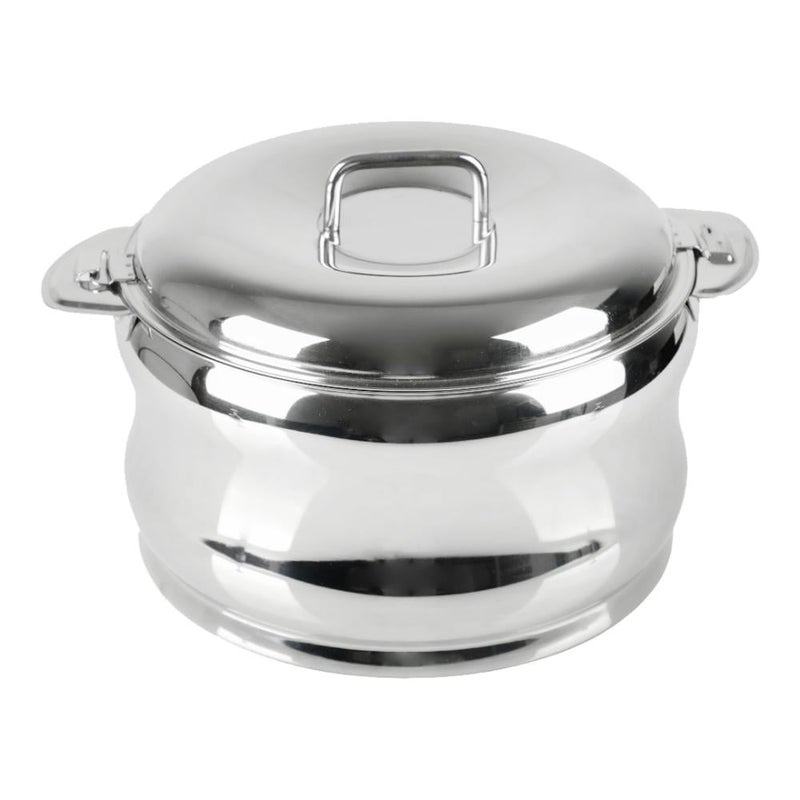 Maxima Stainless Steel Serving Dish 5.0 Liter – Polished Casserole with Dual Handles & Lid, Premium Serveware for Wedding & Home Decor