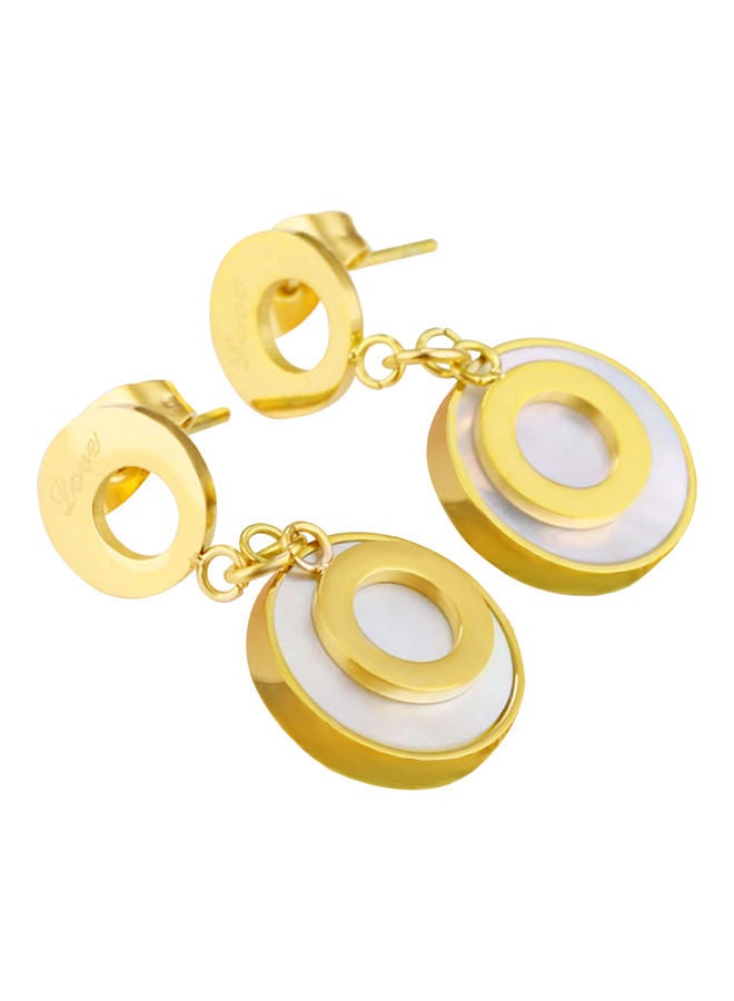 AIWANTO Round Drop Multi Layer Dangle Stud - Image 2