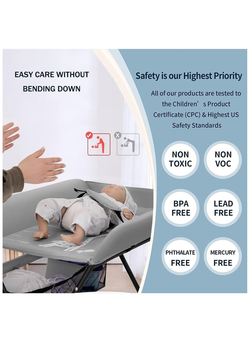 ALMUFARREJ - Portable Baby Changing Table with Wheels, Foldable for Infants, Waterproof, Portable Nursery Organizer for Newborn Essentials - Image 1