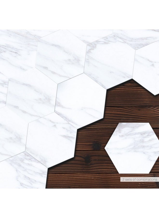 Alwayspon 10 Pcs Hexagon Nonslip Vinyl Floor Sticker For Home Decor Peel And Stick Selfadhesive Wallpaper Sticker For Living Room Kitchen Bathroom 7.9X9.1Inch 061  - Image 2