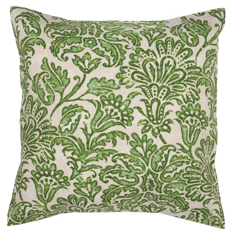 Decorative Things Outdoor Pillows for Patio Furniture Made of Tommy Bahama Fabric Green Batik ONE Pillow Cover 18 x 18