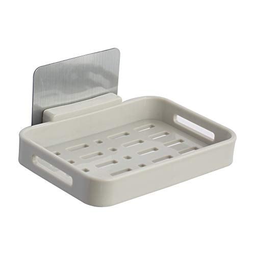 Klaxon Plastic Magic Sticker Series Self-Adhesive Waterproof Kitchen Bathroom Soap Holder (Beige) - Image 2