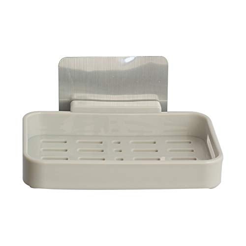 Klaxon Plastic Magic Sticker Series Self-Adhesive Waterproof Kitchen Bathroom Soap Holder (Beige) - Image 3