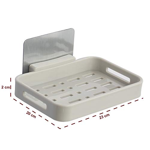 Klaxon Plastic Magic Sticker Series Self-Adhesive Waterproof Kitchen Bathroom Soap Holder (Beige) - Image 4