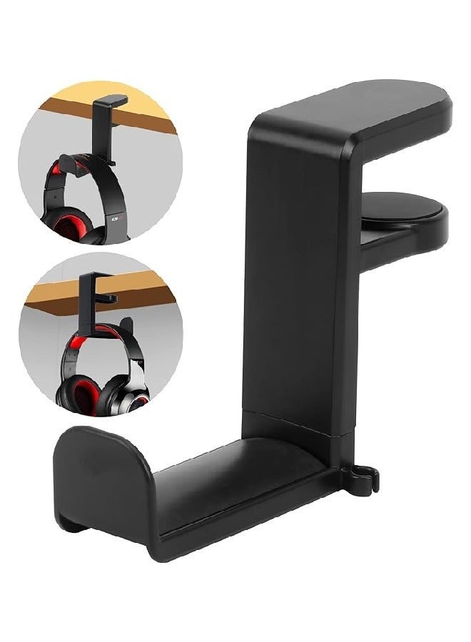 Adjustable Headset Stand, Under Desk Headphone Holder, 360° Rotating Headphone Hanger Hook - Image 1