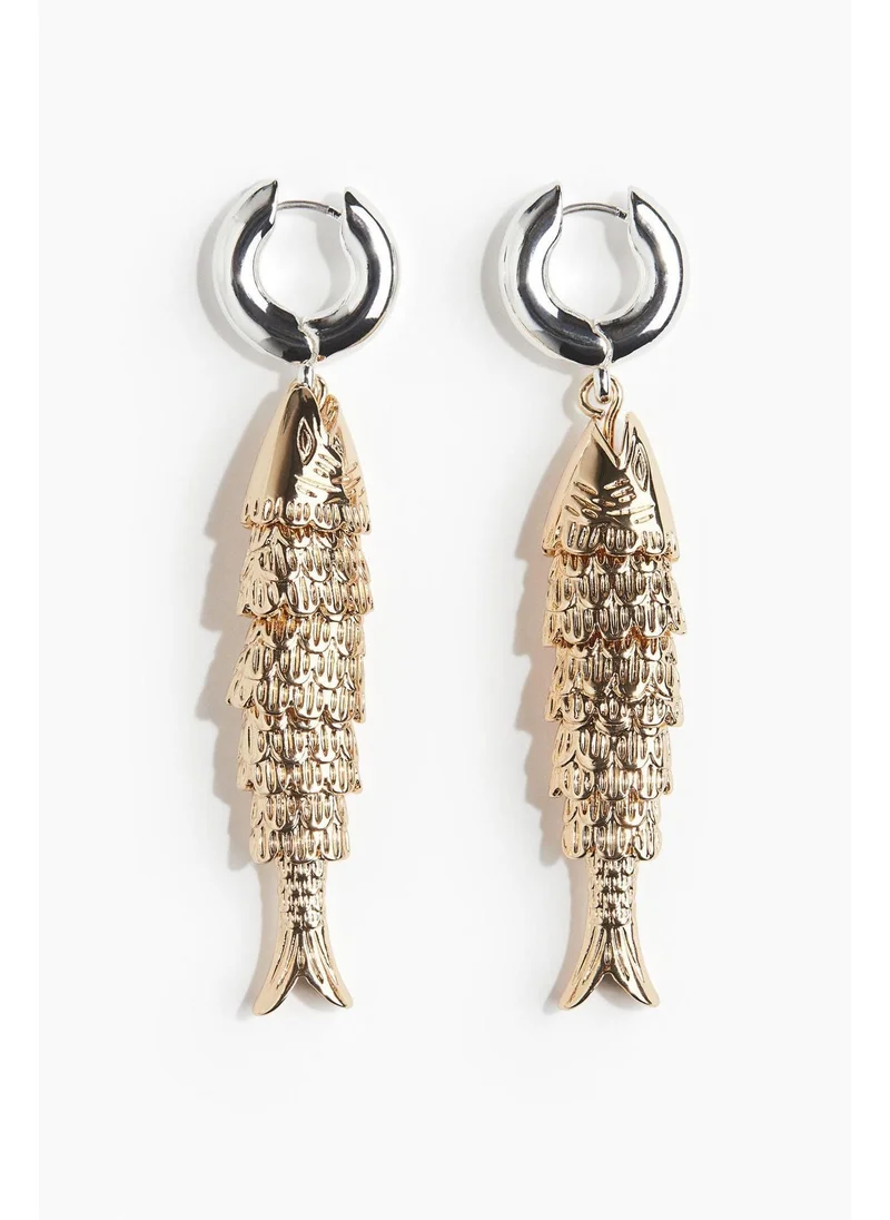اتش اند ام Fish-pendant earrings