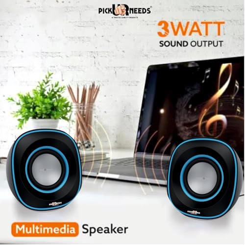 Pick Ur Needs Computer Speaker Multimedia Sound Bass Subwoofer Speaker System for PC Laptop (Silver) (Blue) - Image 4