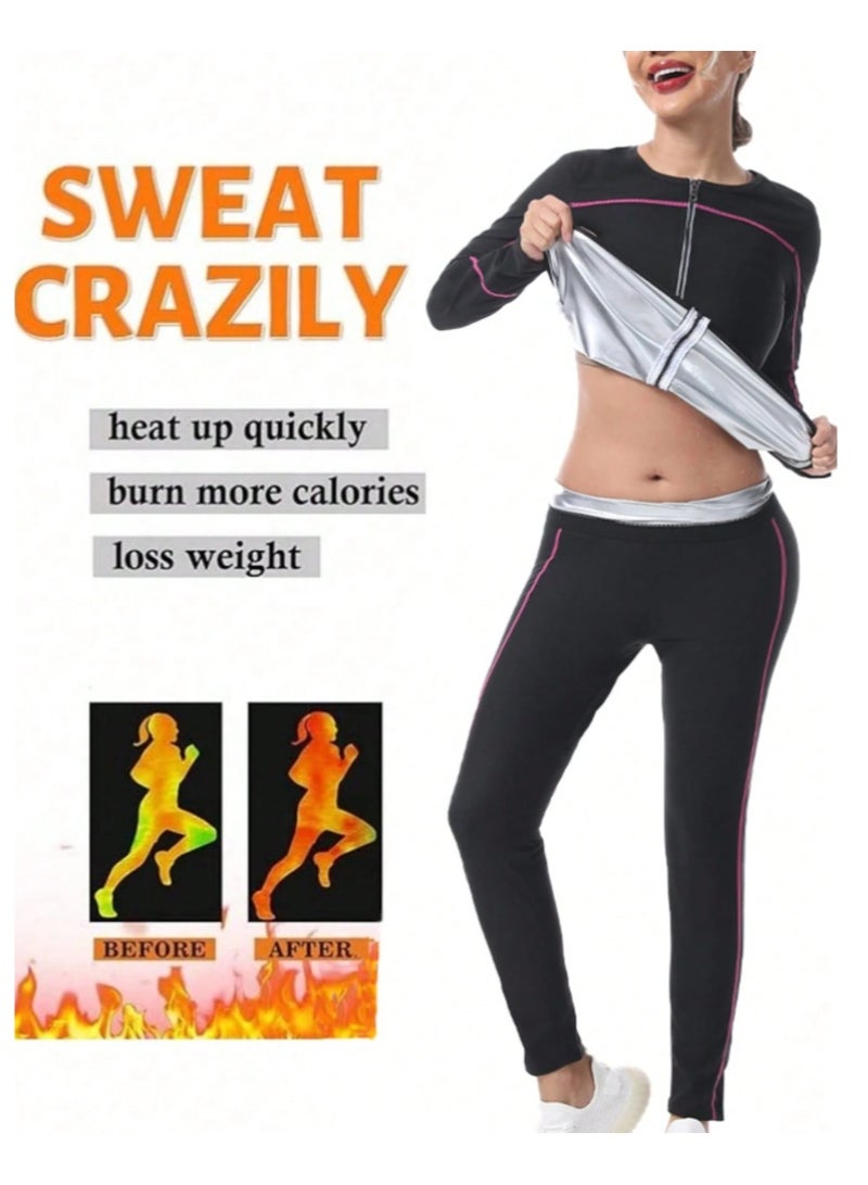 أبوستيم طقم بدلة ساونا للنساء مع قفازات وجوارب يعزز التعرق لتقليل دهون البطن بشكل فعال ونحت قوام مثالي - Image 5