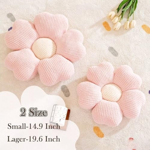 Kcvvcr Flower Throw Pillow Cute Flower Shaped Pillow Decorative Throw Pillow for Bed Couch Soft Daisy Pillows Floor Seating Cushion Cushions 149 Inch Light Pink - Image 3