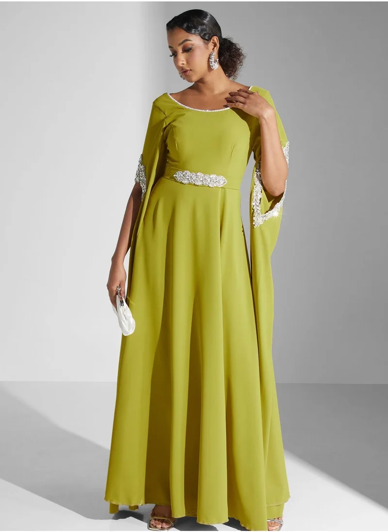 Yaser albik Embellished Tiered Dress