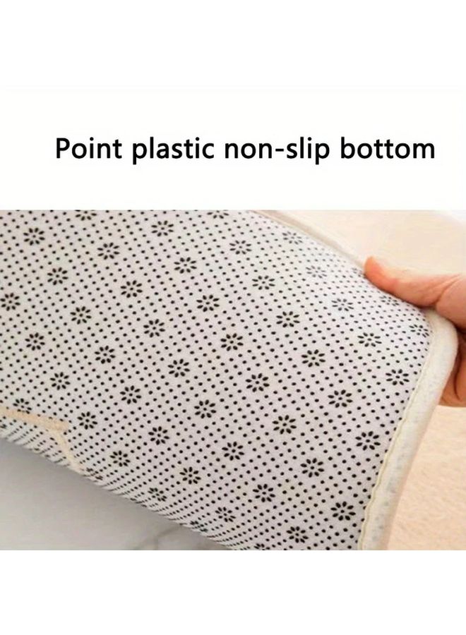 Ultra Absorbent L Shaped Bath Mat Non Slip Striped Grey 80x80cm 600gsm Machine Washable - Image 4