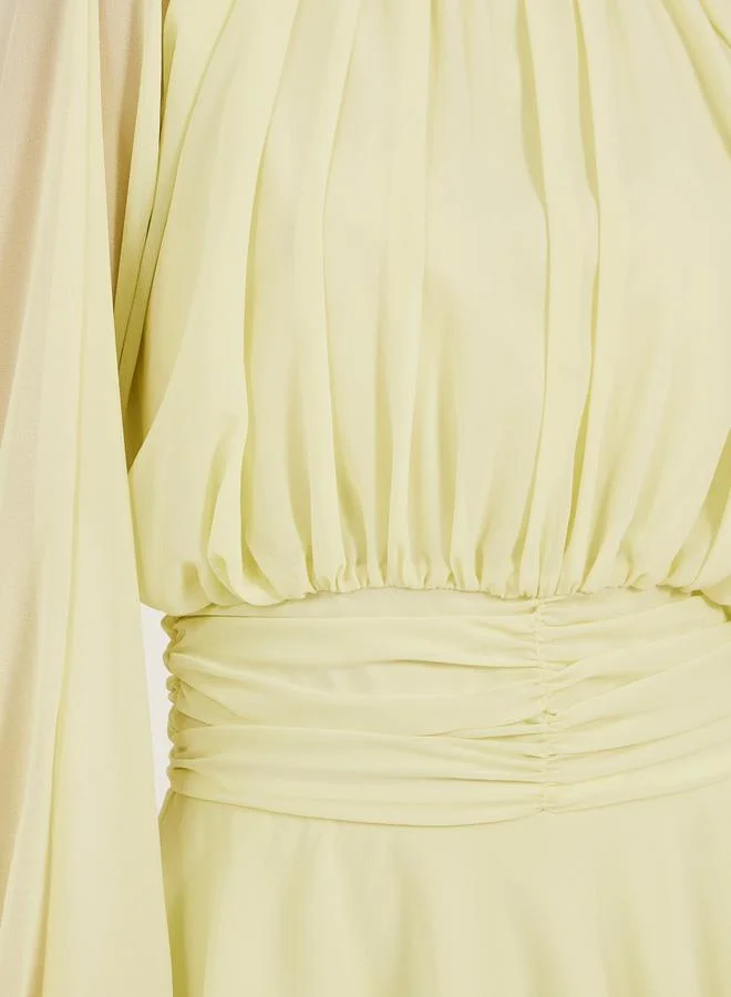 Styli Tiered Chiffon Dress