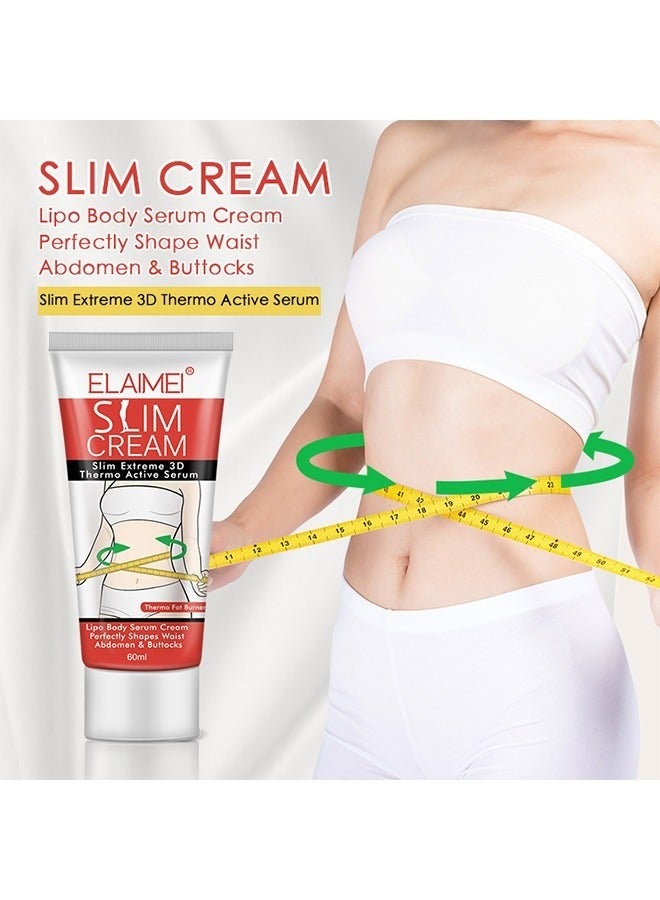 إليمي كريم تكثيف للنساء، كريم حرق الدهون وعرق - كريم تكثيف للبطن والخصر والفخذين، البطن والمؤخرة، كريم تكثيف - خدش للنساء لفقدان الوزن بسرعة 60 مل - Image 3
