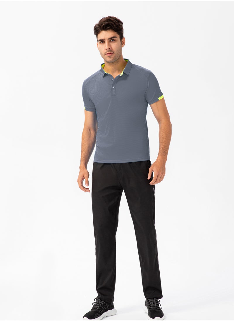 Loquat Men Quick Dry Breathable Elastic T-Shirt Grey  - Image 1