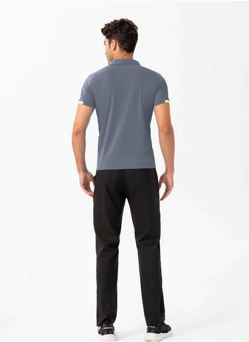 Loquat Men Quick Dry Breathable Elastic T-Shirt Grey  - Image 2