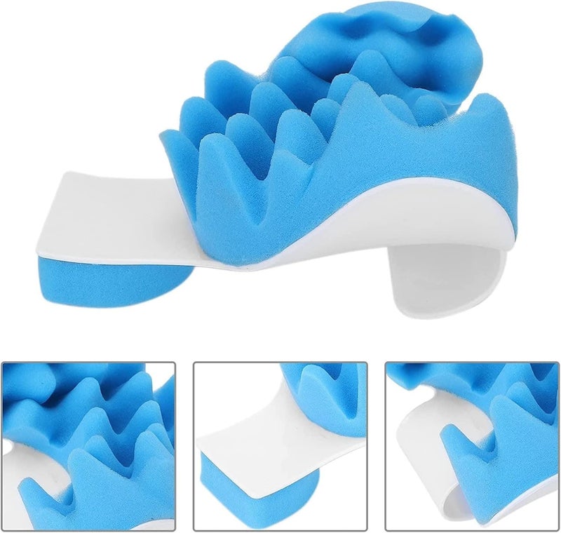 FEELING MALL Neck and Shoulder Relaxer Massage Traction Device Neck Massage Cervical Pillow for Pain Relief Management and Cervical Spine Alignment Stretch Blue - Image 3