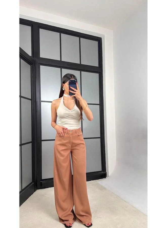 Gaus Kiremit Wide‑Leg Denim Tencel Pants GAUS-01570.