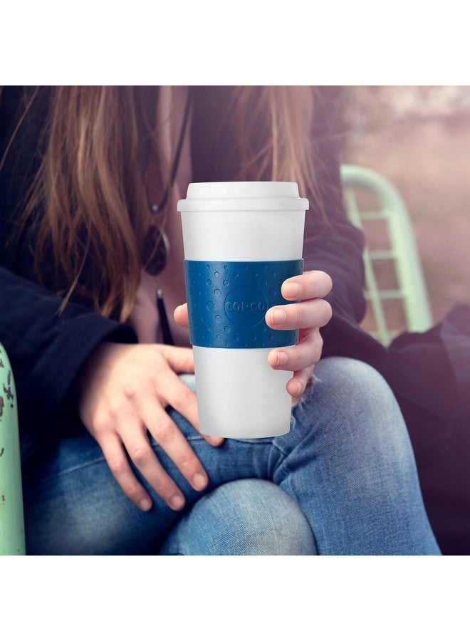 Copco Acadia 16 oz Travel Mug - Insulated Reusable Coffee Tumbler with Double-Walled Plastic, Leak-Proof Lid, BPA-Free - Portable Mug for Hot & Cold Drinks, Cup Holder Friendly (Blue) - Image 2