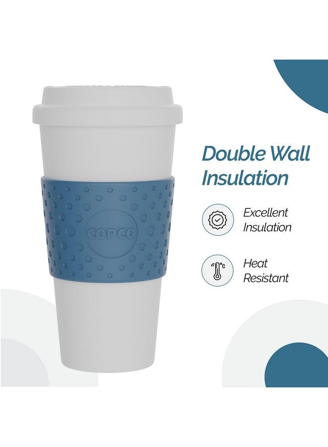 Copco Acadia 16 oz Travel Mug - Insulated Reusable Coffee Tumbler with Double-Walled Plastic, Leak-Proof Lid, BPA-Free - Portable Mug for Hot & Cold Drinks, Cup Holder Friendly (Blue) - Image 5