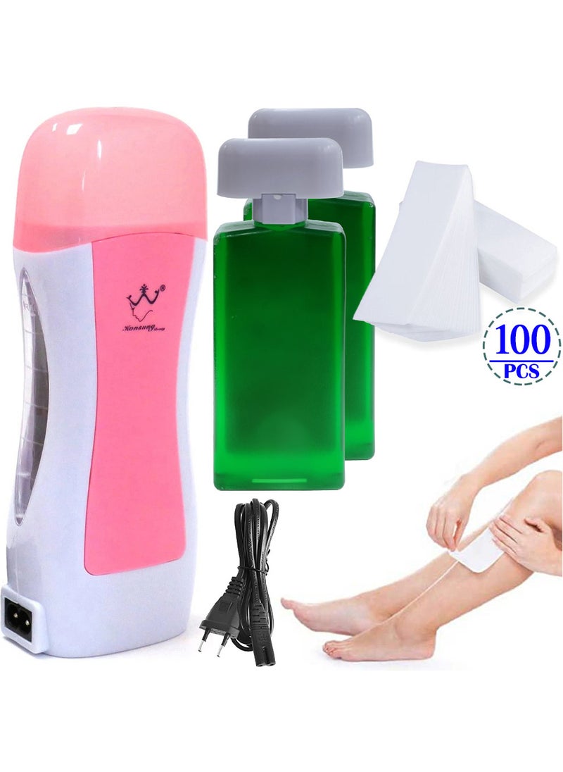 Konsung Beauty 1Pcs Wax Heater 2Pcs Wax Cartridge 100Pcs Depilatory Paper Epilator Set  - Image 1