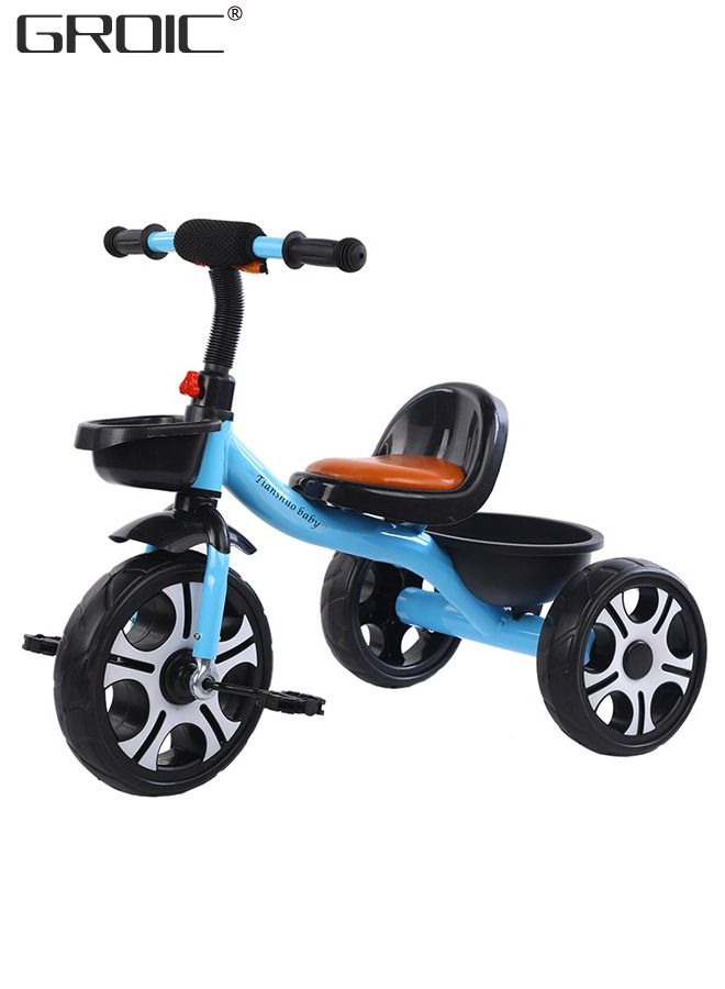 GROIC Kids Tricycles, Kids Trike Tricycles Toddler Bike with Basket, Baby Balance Bike with Adjustable Seat, Non-Slip Tires, Riding Toy for Training Motor Skills, Learning Balance  - Image 1