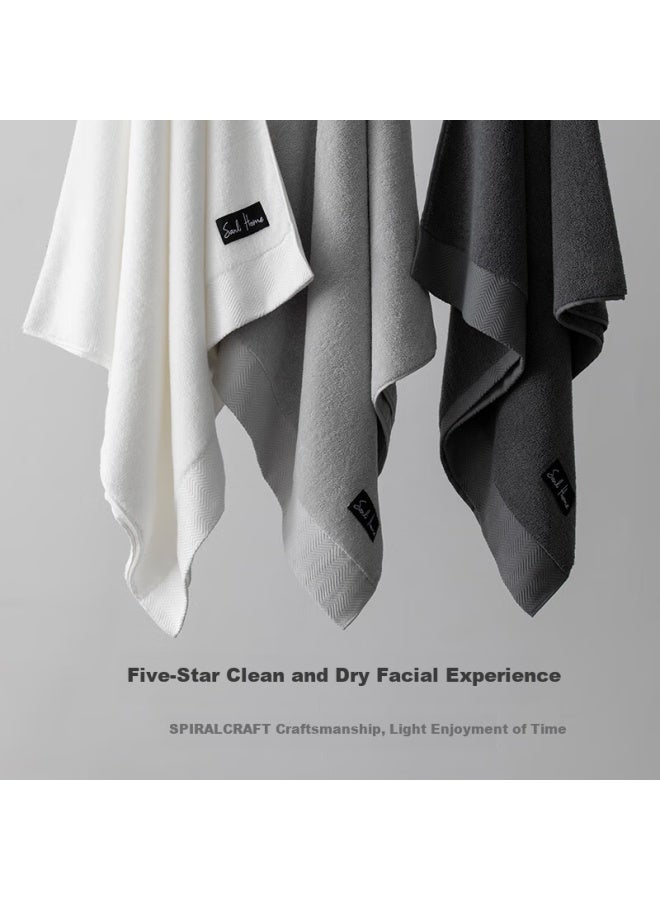 SANLI 7A Antibacterial Thickened Towel 100% Cotton Class A Men'S Face Washing Absorbent Large Towel Deep Gray + Light Gray - Image 3