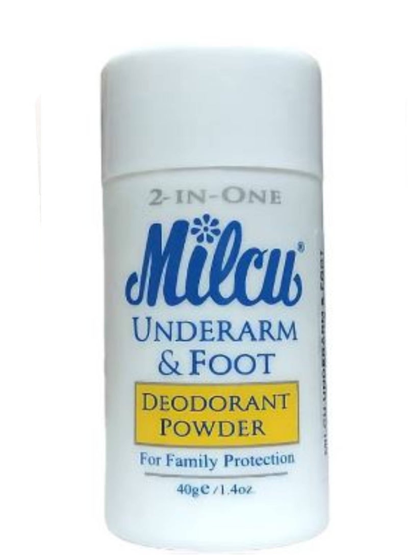 Milcu - Milcu Underarm & Foot Deodorant Powder 40g per Bottle, 2 Pack - Image 1