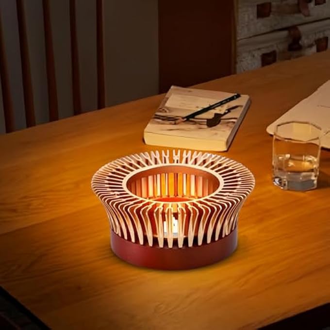 NALACAL سخان إبريق الشاي، سخان شاي من الألومنيوم مع حامل شمعة الشاي، سخان إبريق الشاي لتسخين الشاي والقهوة والحليب، سخان طعام محمول للتخييم والسفر، ذهبي - Image 3