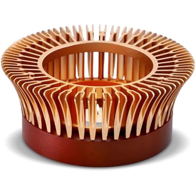 NALACAL سخان إبريق الشاي، سخان شاي من الألومنيوم مع حامل شمعة الشاي، سخان إبريق الشاي لتسخين الشاي والقهوة والحليب، سخان طعام محمول للتخييم والسفر، ذهبي - Image 2