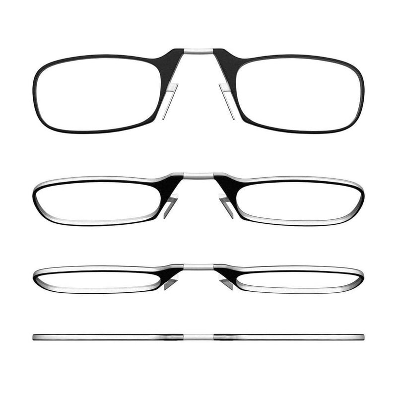 AEC Nose Resting Reading Glasses Power Full Rim Stylish Dual-Tone Plastic Frame Eyeglasses with Phone Attachable Case for Men and Women - Image 4