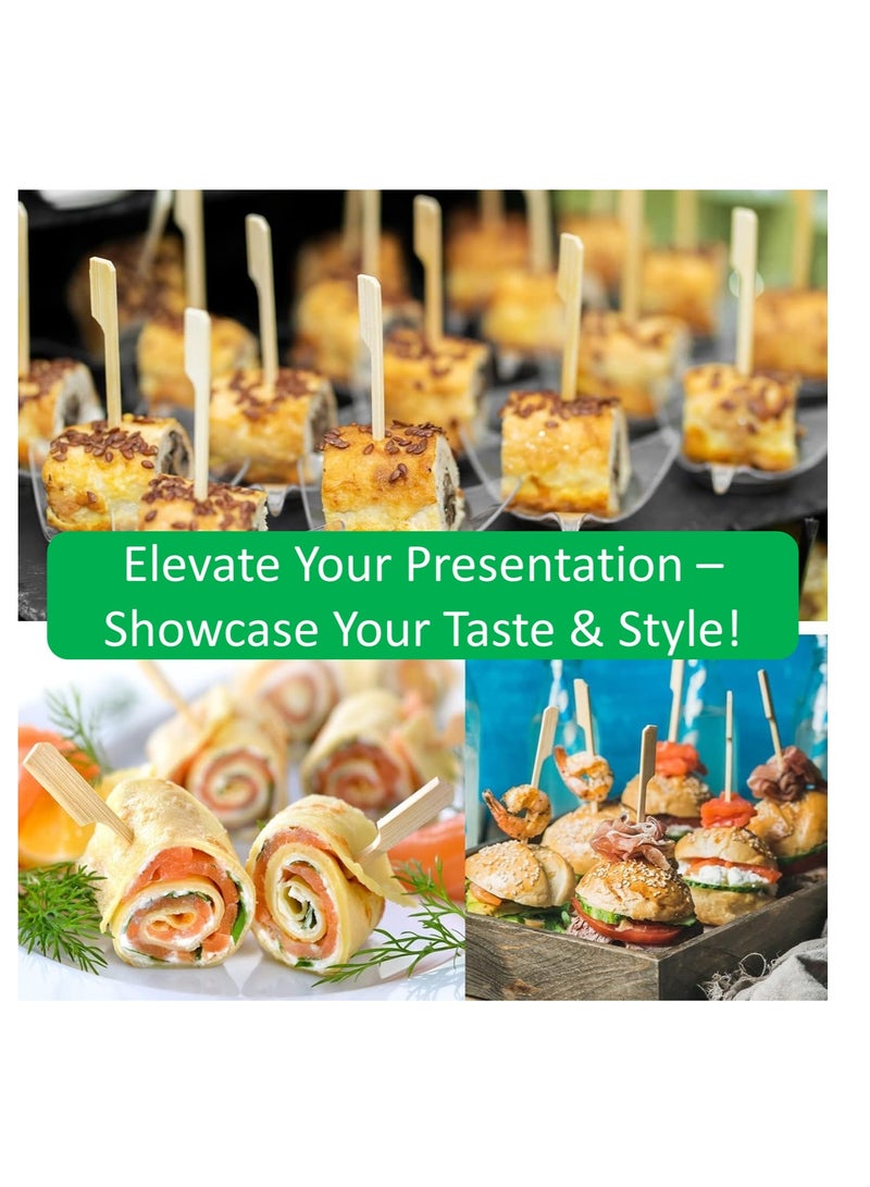 LAVISH 100PCS Bamboo Cocktail Picks – 20 CM/7.8 inch Paddle Skewers for Appetizers, BBQ, Fruit, Sandwiches, Drinks & Party Snacks – Fancy Wooden Toothpicks for Home, Office, Restaurant & Events - Image 5