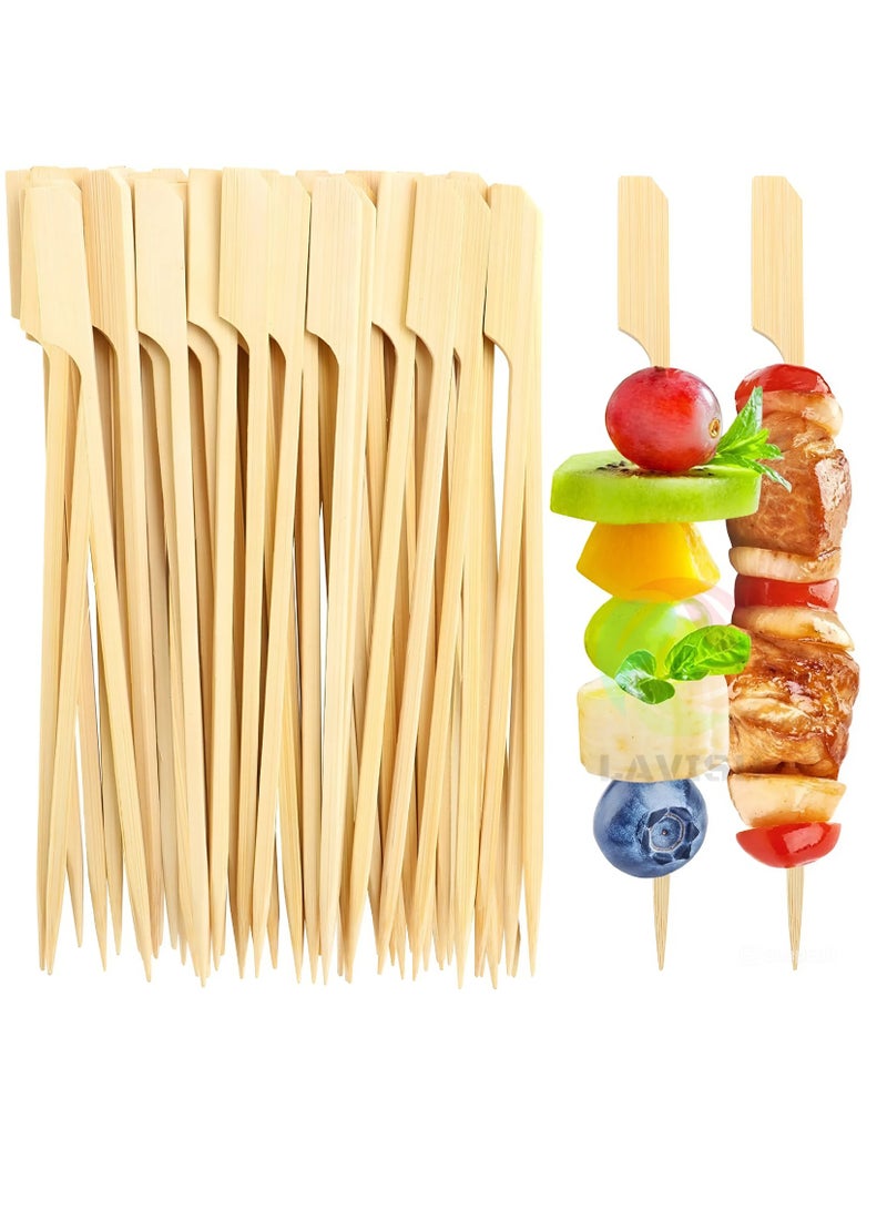 LAVISH 100PCS Bamboo Cocktail Picks – 20 CM/7.8 inch Paddle Skewers for Appetizers, BBQ, Fruit, Sandwiches, Drinks & Party Snacks – Fancy Wooden Toothpicks for Home, Office, Restaurant & Events - Image 1