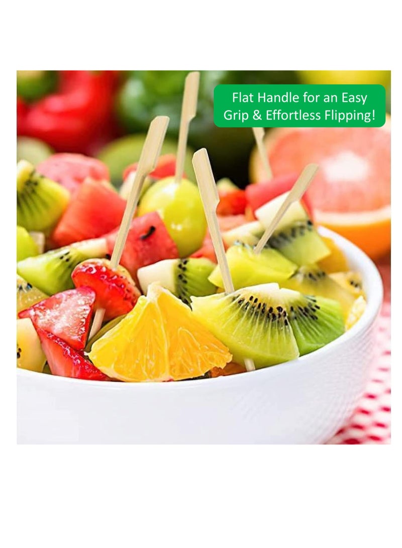 LAVISH 100PCS Bamboo Cocktail Picks – 20 CM/7.8 inch Paddle Skewers for Appetizers, BBQ, Fruit, Sandwiches, Drinks & Party Snacks – Fancy Wooden Toothpicks for Home, Office, Restaurant & Events - Image 4