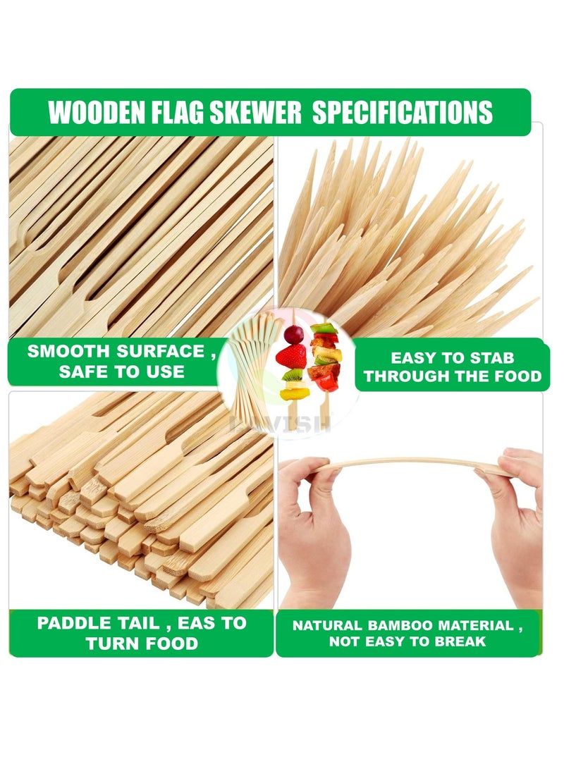 LAVISH 100PCS Bamboo Cocktail Picks – 20 CM/7.8 inch Paddle Skewers for Appetizers, BBQ, Fruit, Sandwiches, Drinks & Party Snacks – Fancy Wooden Toothpicks for Home, Office, Restaurant & Events - Image 3