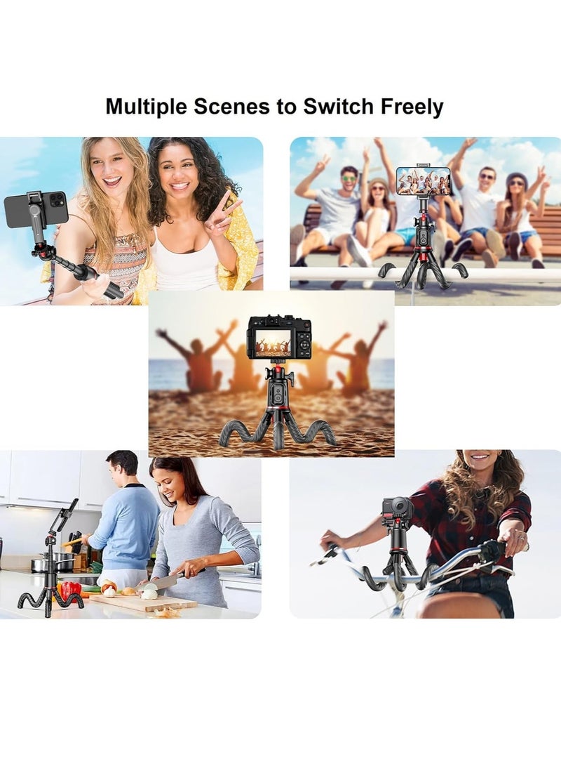JAJEEK Flexible Phone Tripod Selfie Stick – Octopus Camera Stand with Remote, 360° Rotation, Extendable & Portable for iPhone & Android Video Recording - Image 5