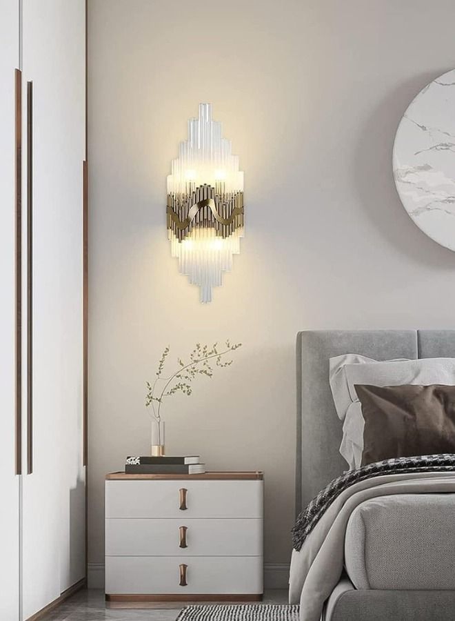 تارجت مصباح حائط كريستالي حديث باللون الذهبي لغرفة المعيشة وغرفة النوم والمدخل والممر - Image 3