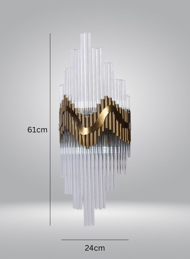 تارجت مصباح حائط كريستالي حديث باللون الذهبي لغرفة المعيشة وغرفة النوم والمدخل والممر - Image 2