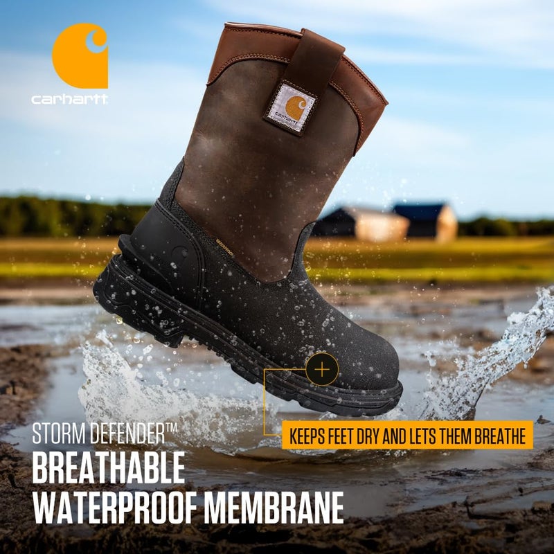 Carhartt Ironwood Waterproof Insulated Safety Toe Work Boots for Men - 11-inch Wellingtons with 400g Insulation, EH & Slip-Resistant Outsoles, Brown/Black - 11 M - Image 5