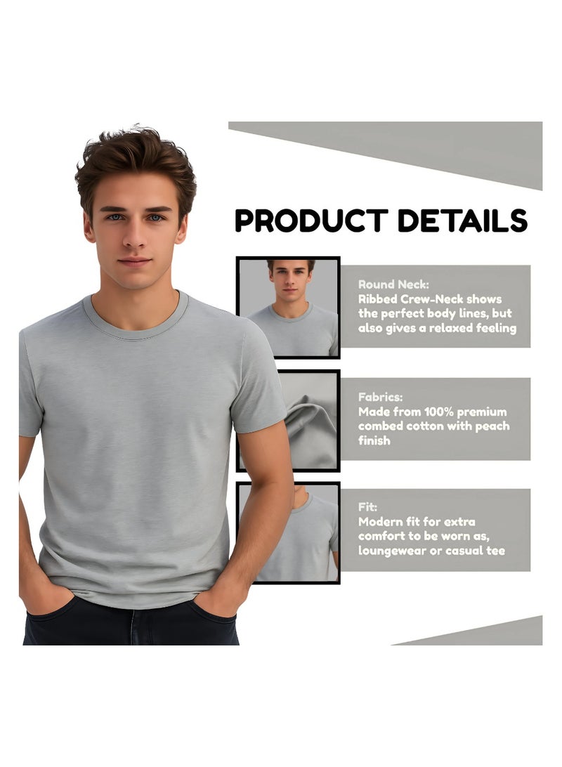 PRINTSHOP4ME Adult Round Neck Men's T Shirt 170 GSM Pure Cotton Basic Colors - Image 3