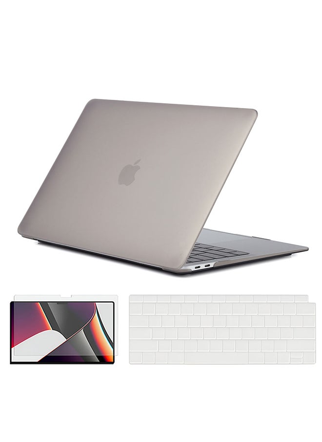 O Ozone Slim Rubberized Matte Case Compatible with MacBook Air 13 inch (A1932,A2179,A2337, 2018-2020) Hard Case with Keyboard Cover & Protector, Grey  - Image 1