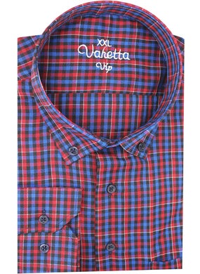 Men's Red Blue Super Large Size Long Sleeve Button-down Checkered Single Pocket Shirt - pzsku/Z69137CF3C5C24B26739FZ/45/_/1726144392/78bd74b0-a471-427f-85cf-8a8db2b96953