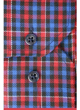 Men's Red Blue Super Large Size Long Sleeve Button-down Checkered Single Pocket Shirt - pzsku/Z69137CF3C5C24B26739FZ/45/_/1728061894/06720903-3ab3-484a-8f40-fc8e17f3ba43