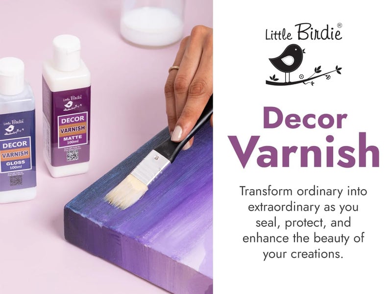 itsy-bitsy Little Birdie Decor Varnish 500ml - Gloss | for Ultimate Wather Protection & Durable Gloss Finish| Non Yellowing| for Canvas, Wood, MDF, Terracotta, Glass| Artist's Varnish for Acrylic & Oil Painting - Image 4