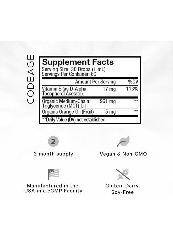 Codeage Liquid Vitamin E + MCT Oil 2 Fl Oz - Image 2